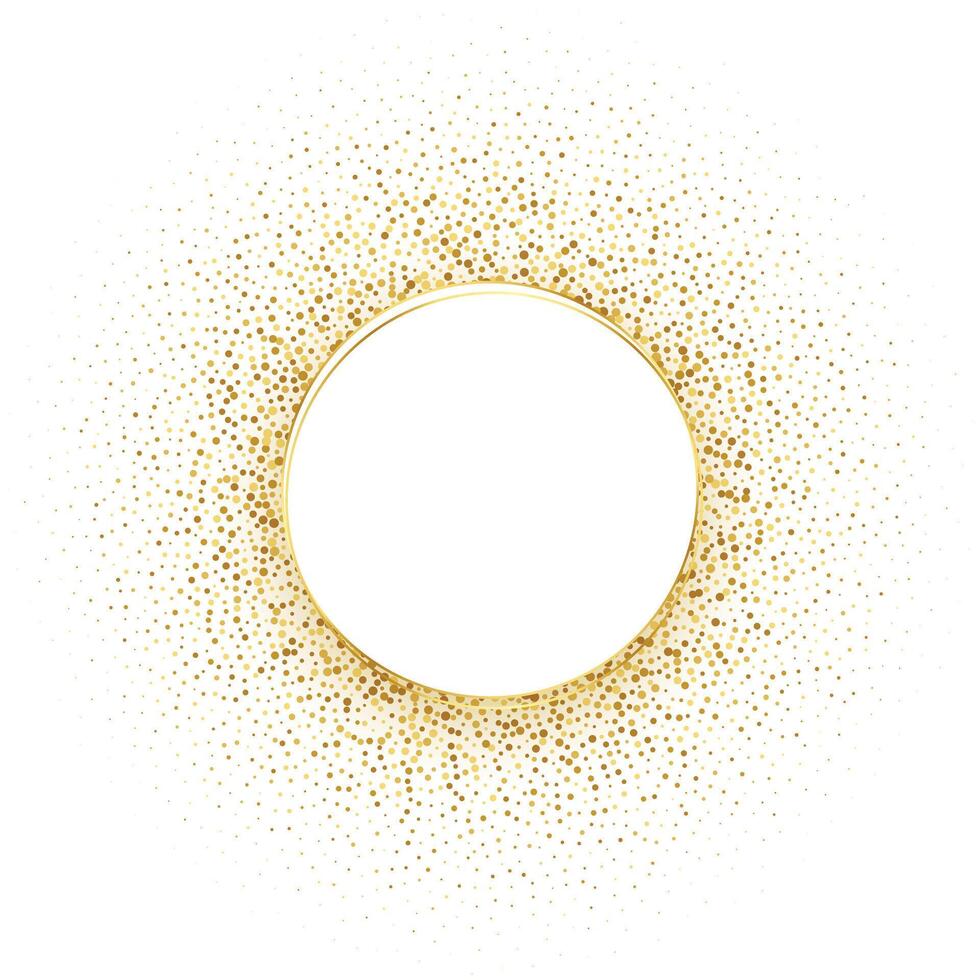 circle golden halftone frame background vector