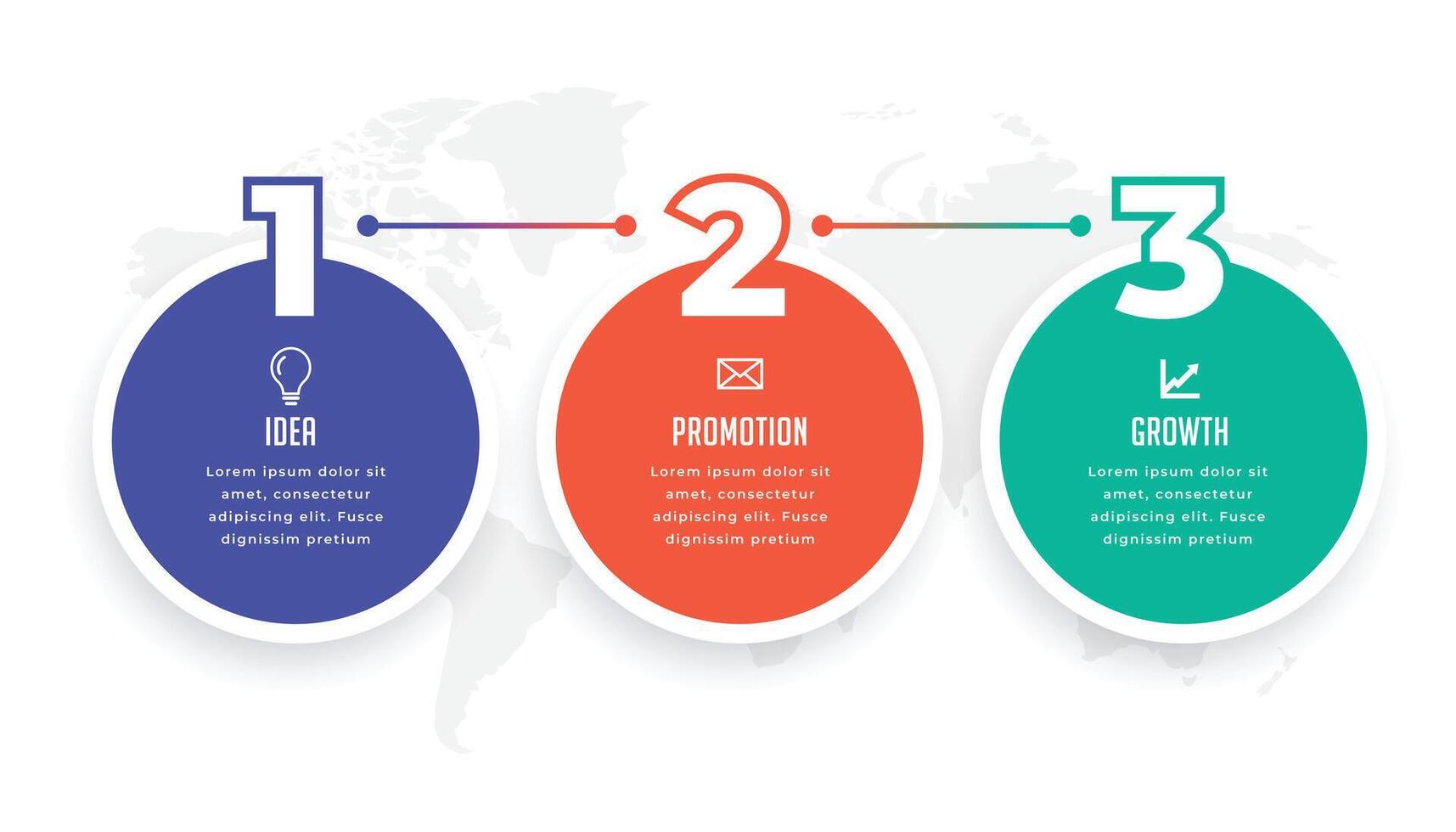 three options circle infographic template design vector