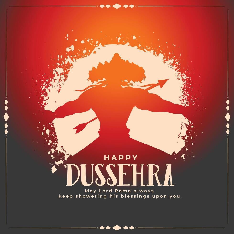 dussehra deseos tarjeta con raavan siendo delicado vector