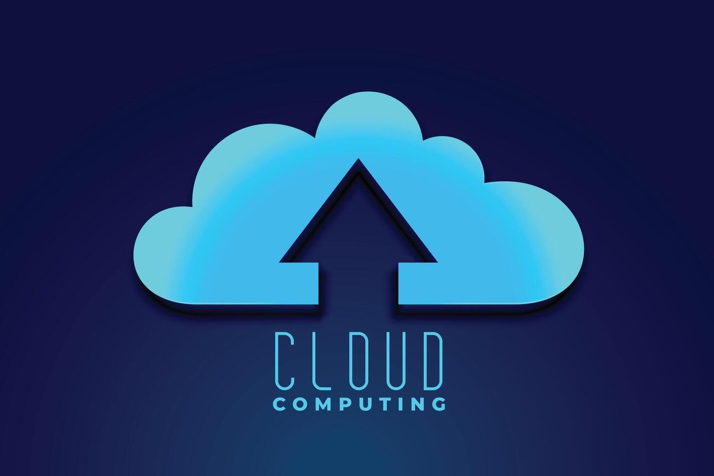 cloud technology computing background with upward upload arrow vector