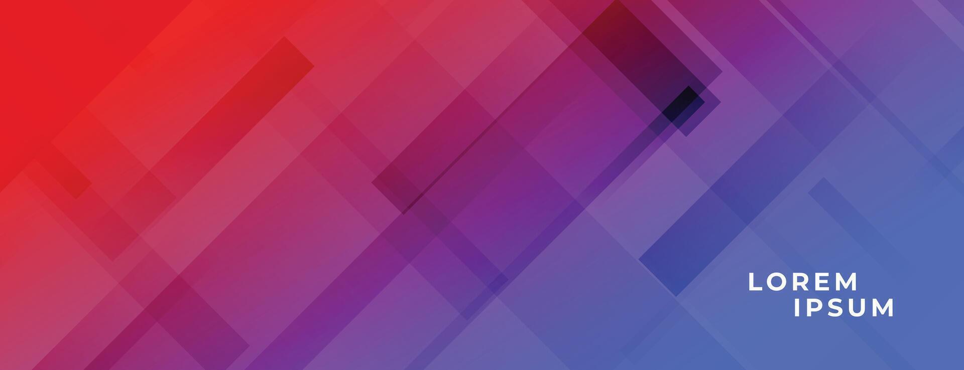 vibrant red and blue banner with diagonal lines vector