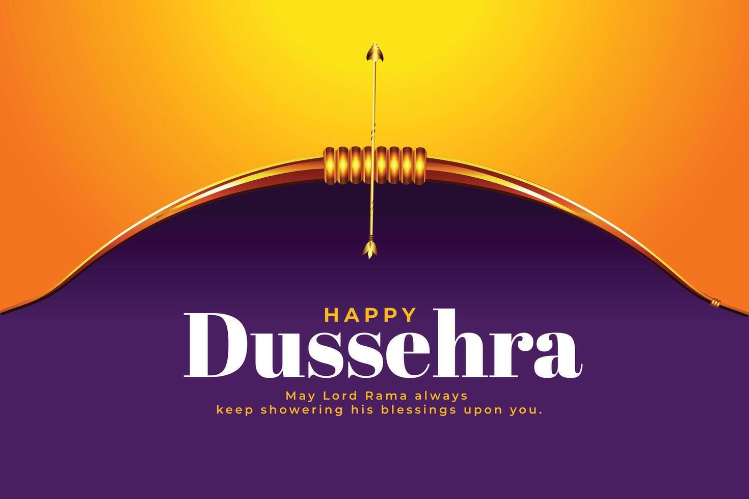 dussehra festival wishes card with realistic bow vector