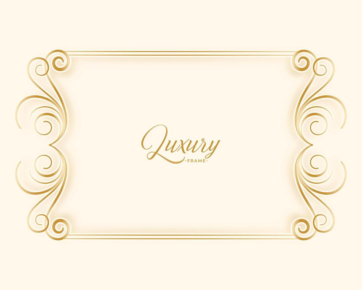 golden ornamental floral frame luxury background vector