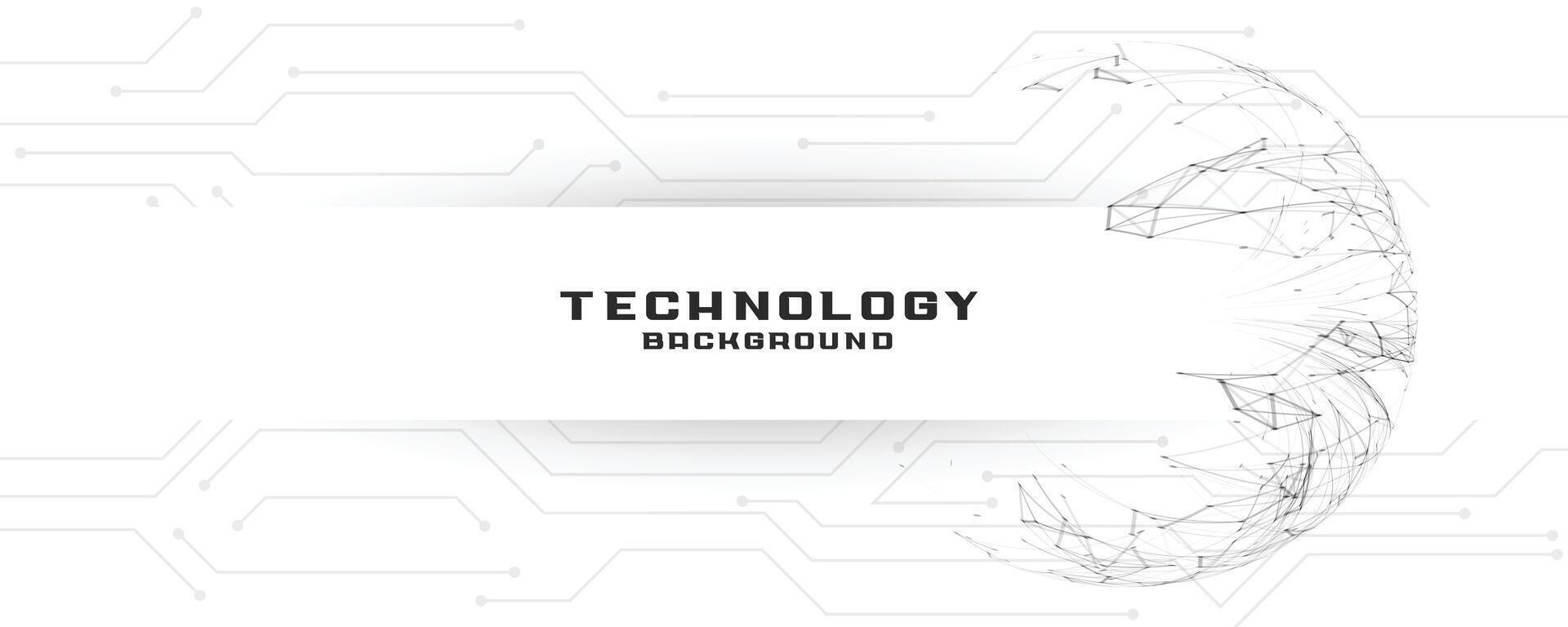 digital technology banner with circuit lines vector