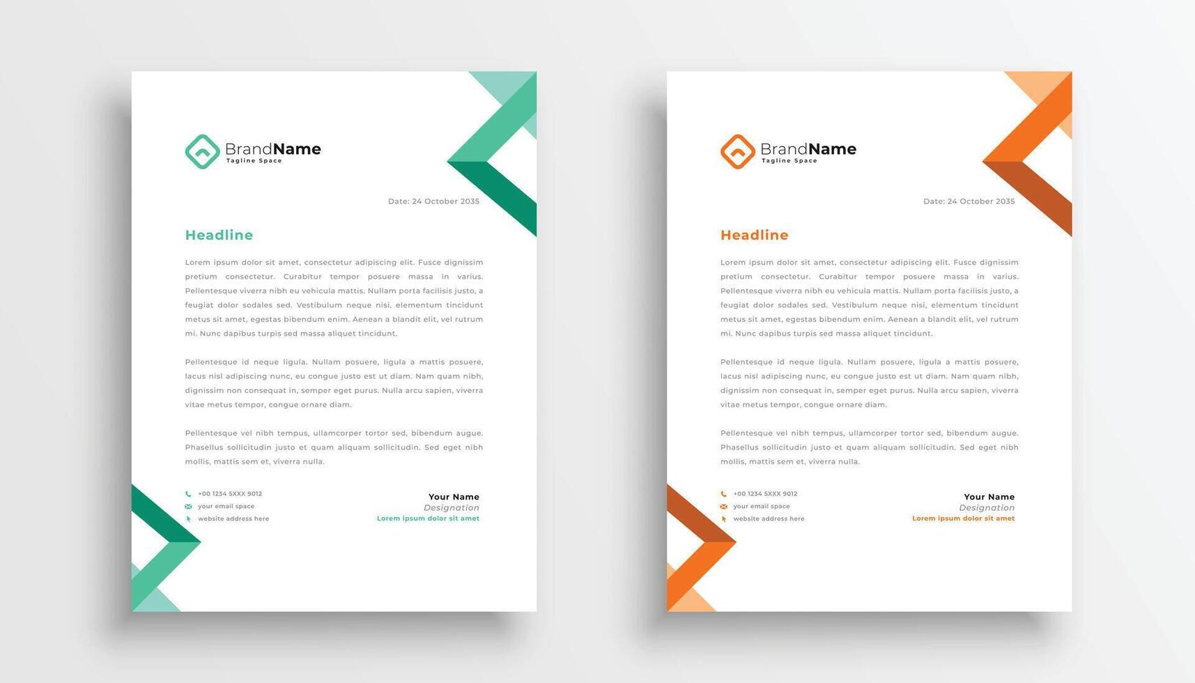 simple business letterhead template design vector