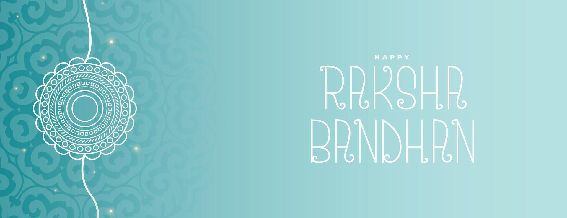 hand drawn line style raksha bandhan wide banner design vector