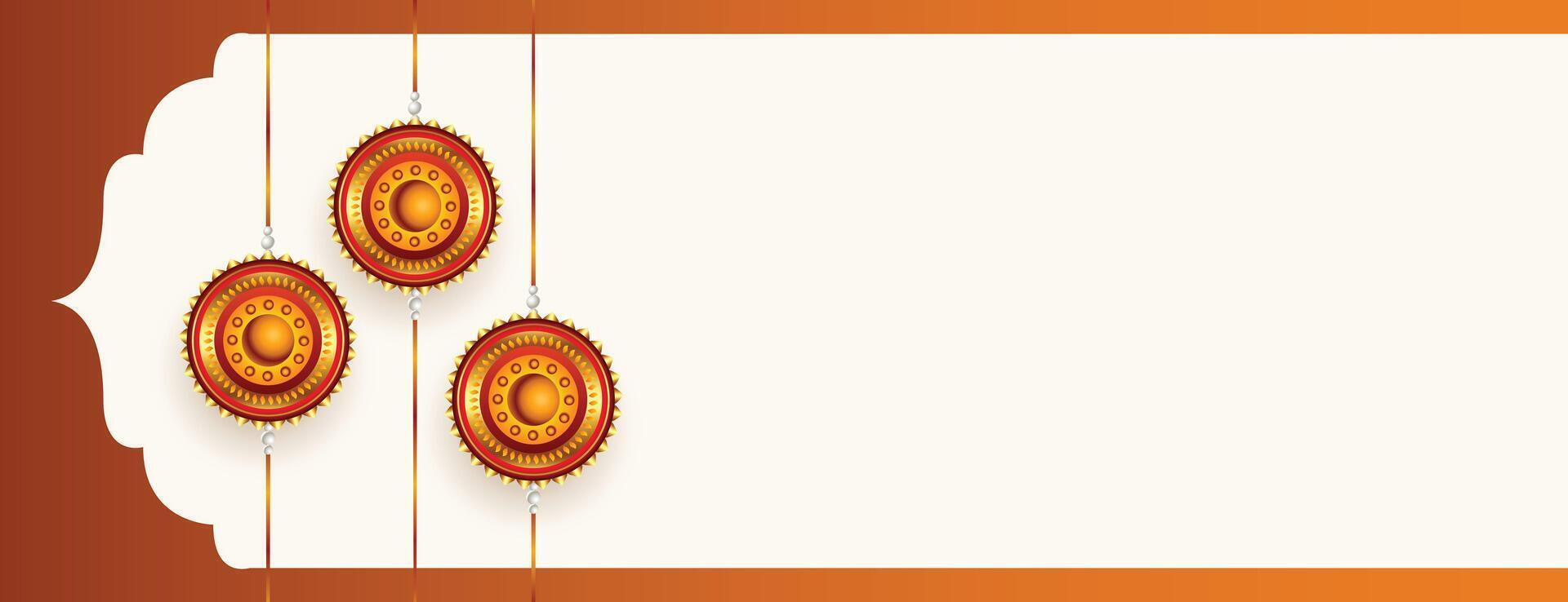 contento raksha Bandhan bandera con texto espacio vector