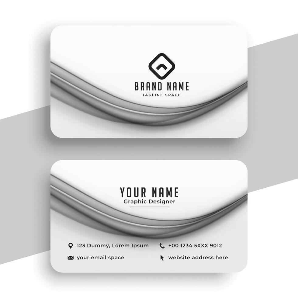 white business card with wave shape design vector