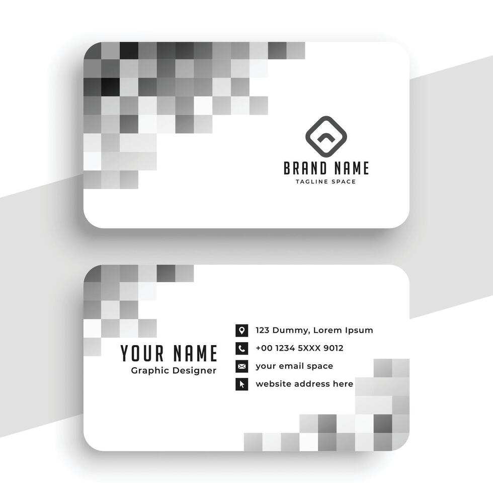 creative pixel style business card design vector
