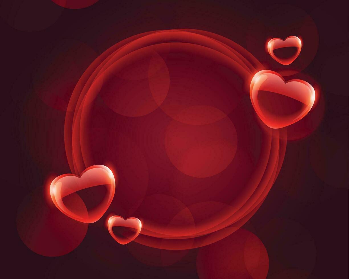 burbuja corazones san valentin día marco con texto espacio vector