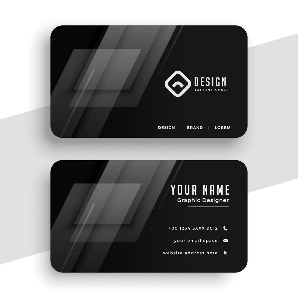 black business card design with geometric lines vector