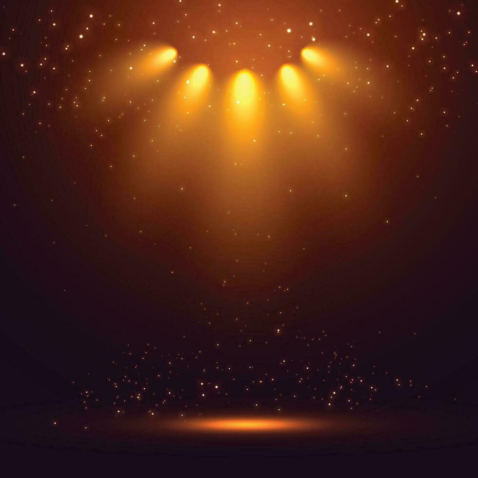 stage spot lights rays glowing background vector