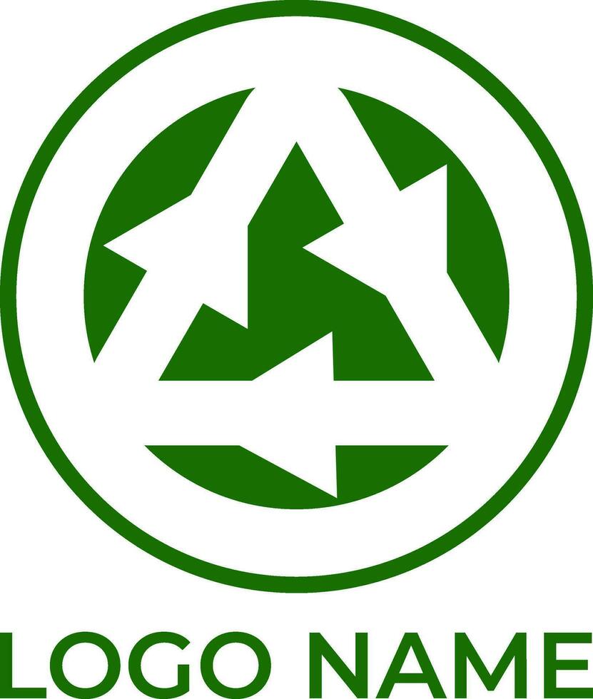 green recycle logo design vector