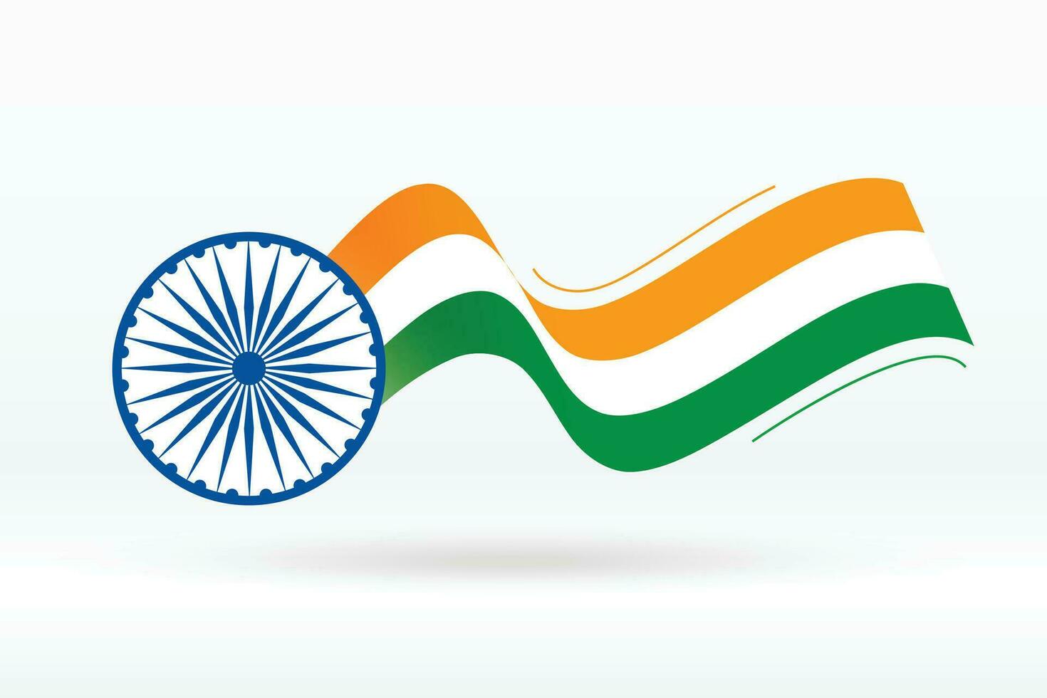 flag of india in creative wave style vector