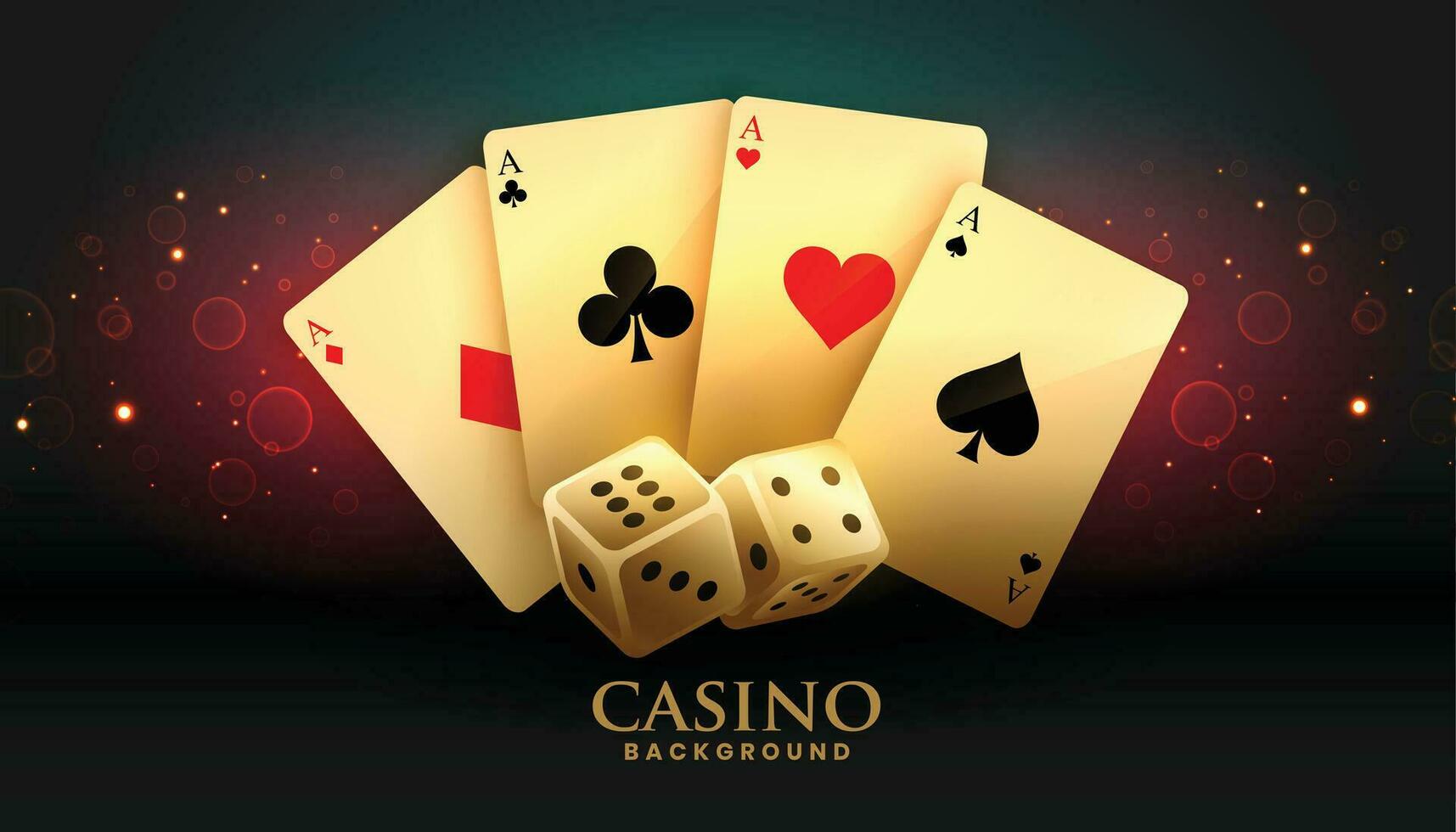 ace cards and dice casino background vector