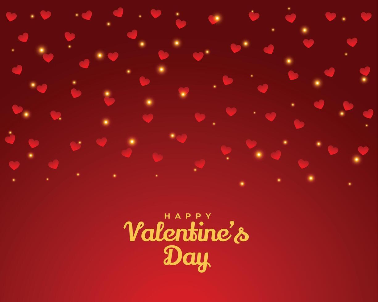 happy valentines day hearts greeting card design background vector