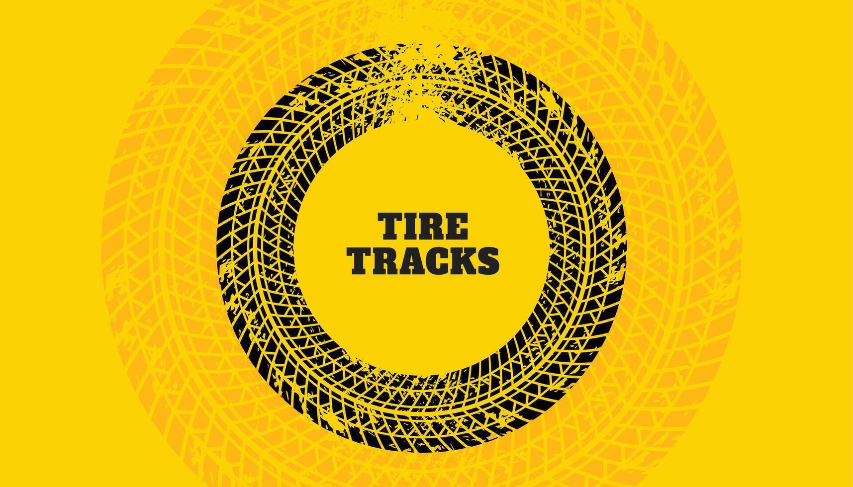 yellow background with tire track print texture vector