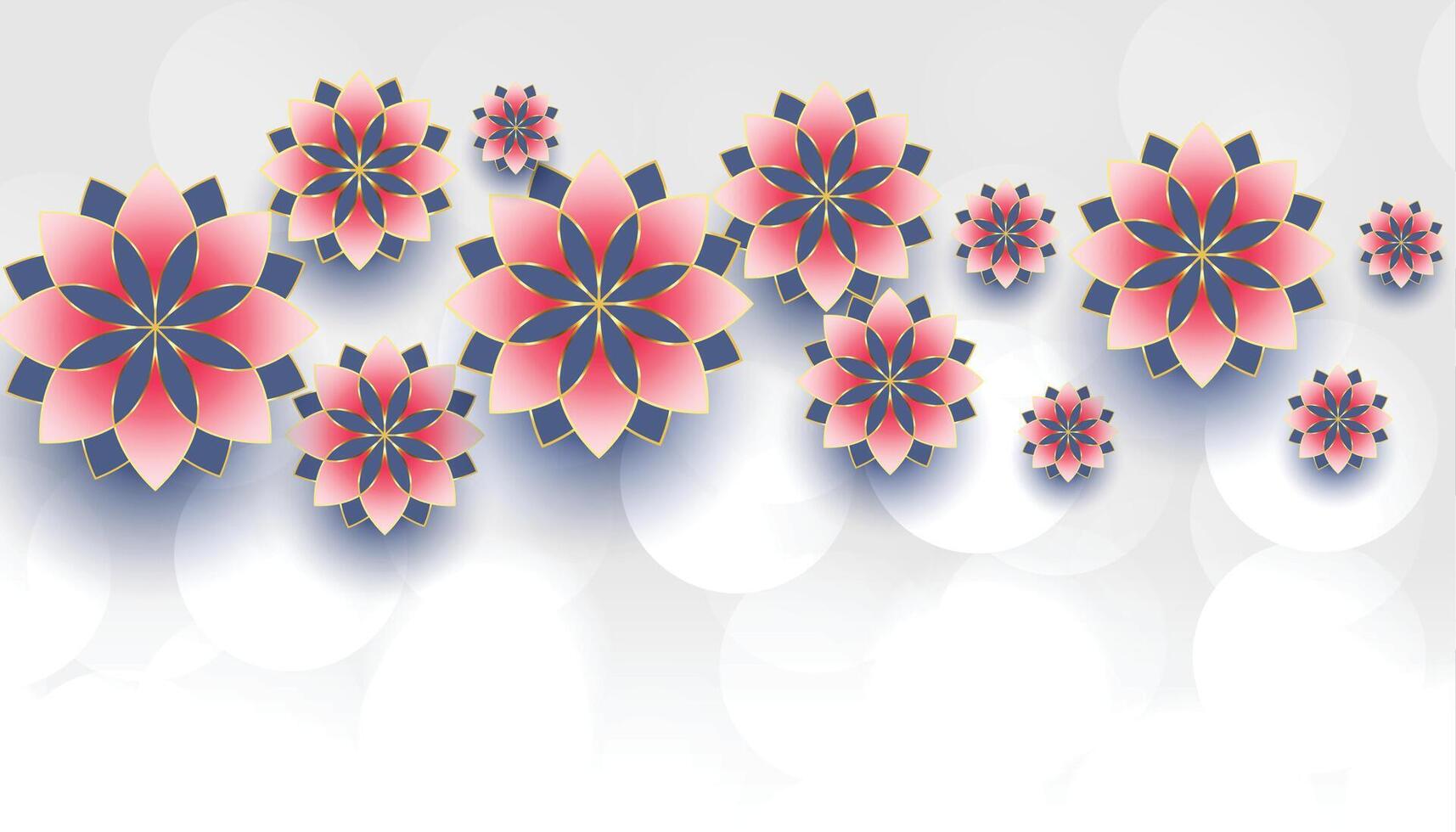 flower decoration with text space vector