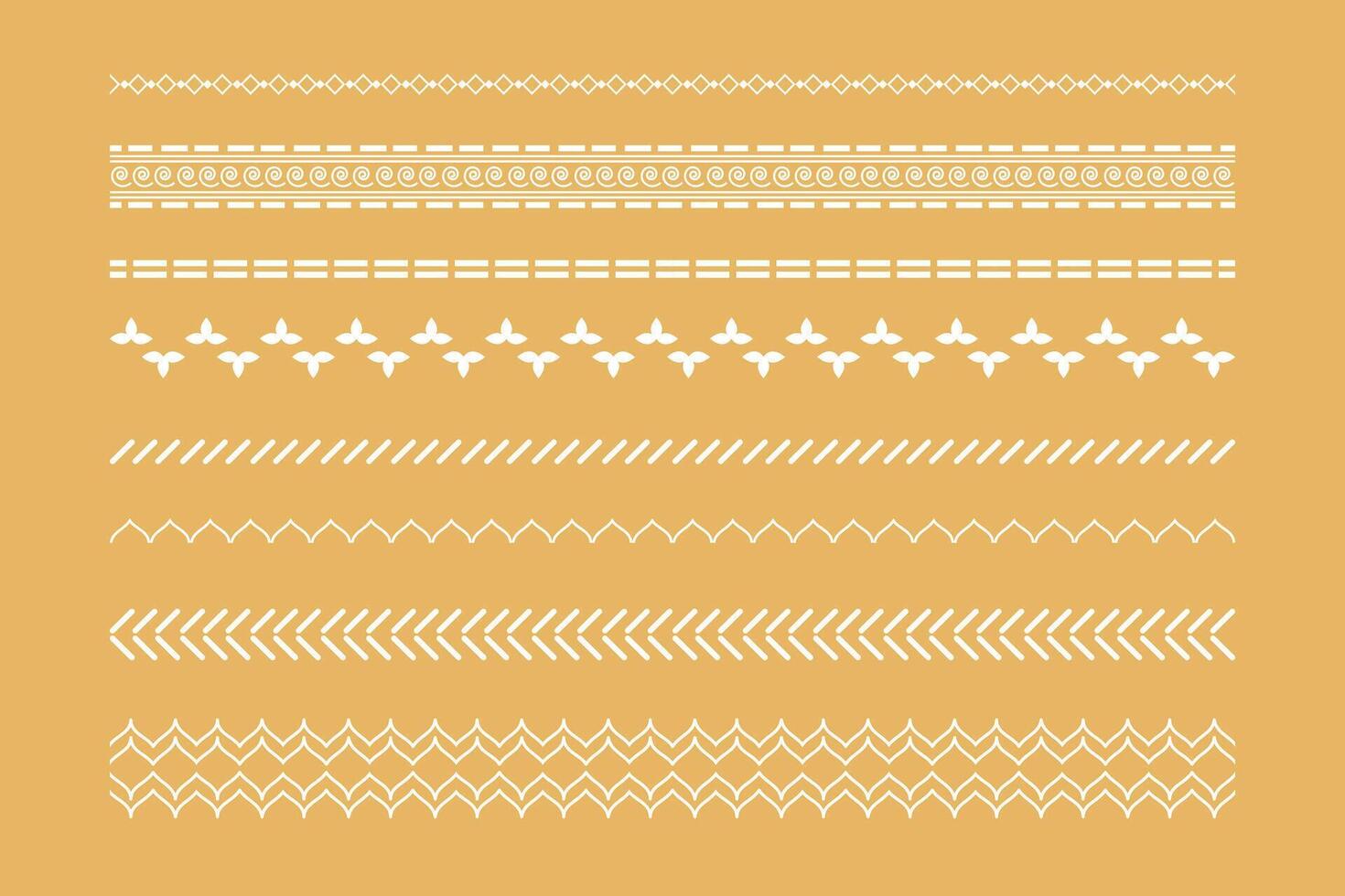 decorative boho ethnic borders set vector