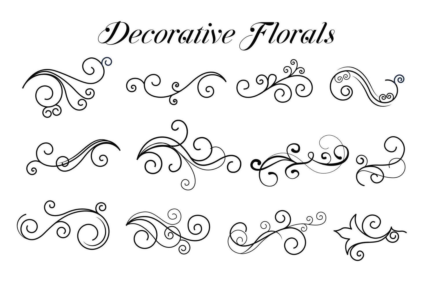 decorativo remolino floral adornos colección vector