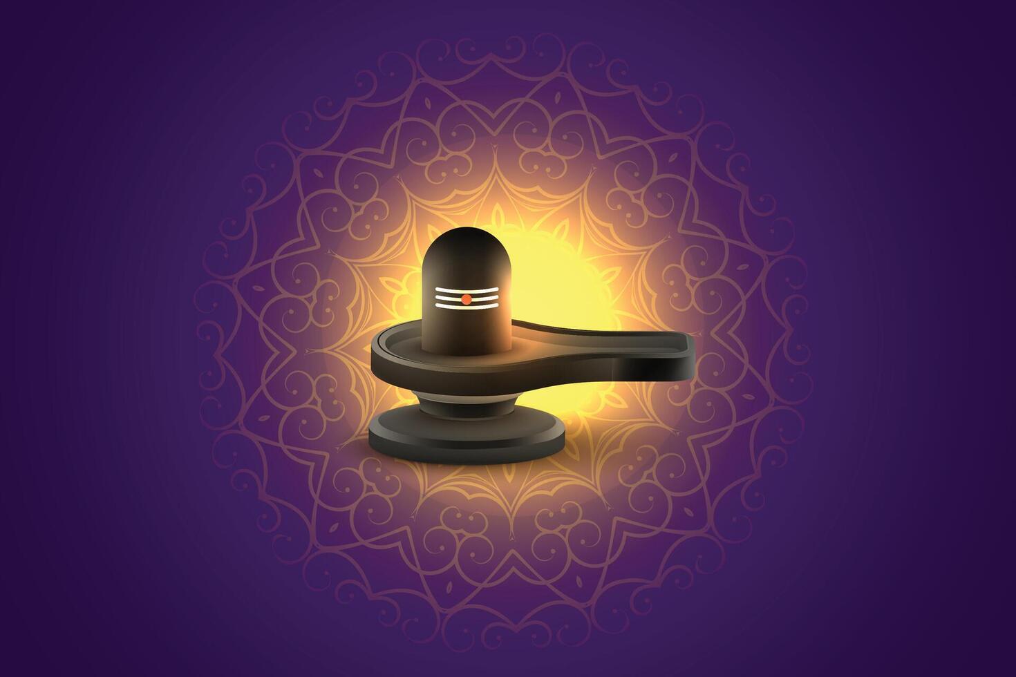 divine maha shivratri festival greeting with shivling vector