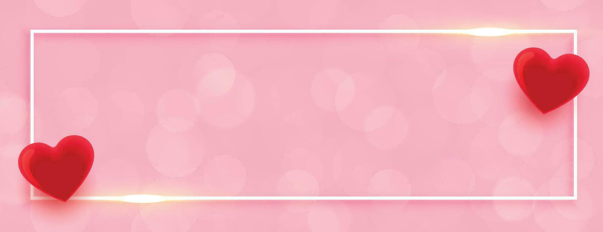 happy valentines day wide frame with text space vector