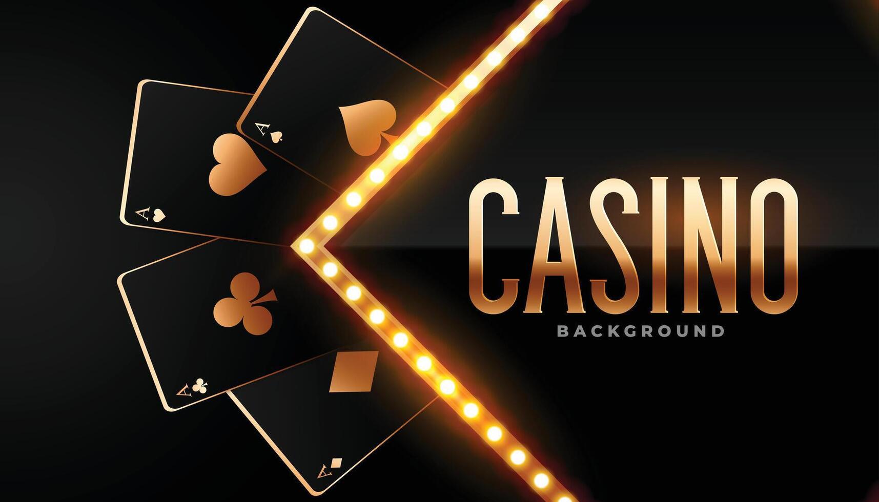 nice golden casino background with cards vector