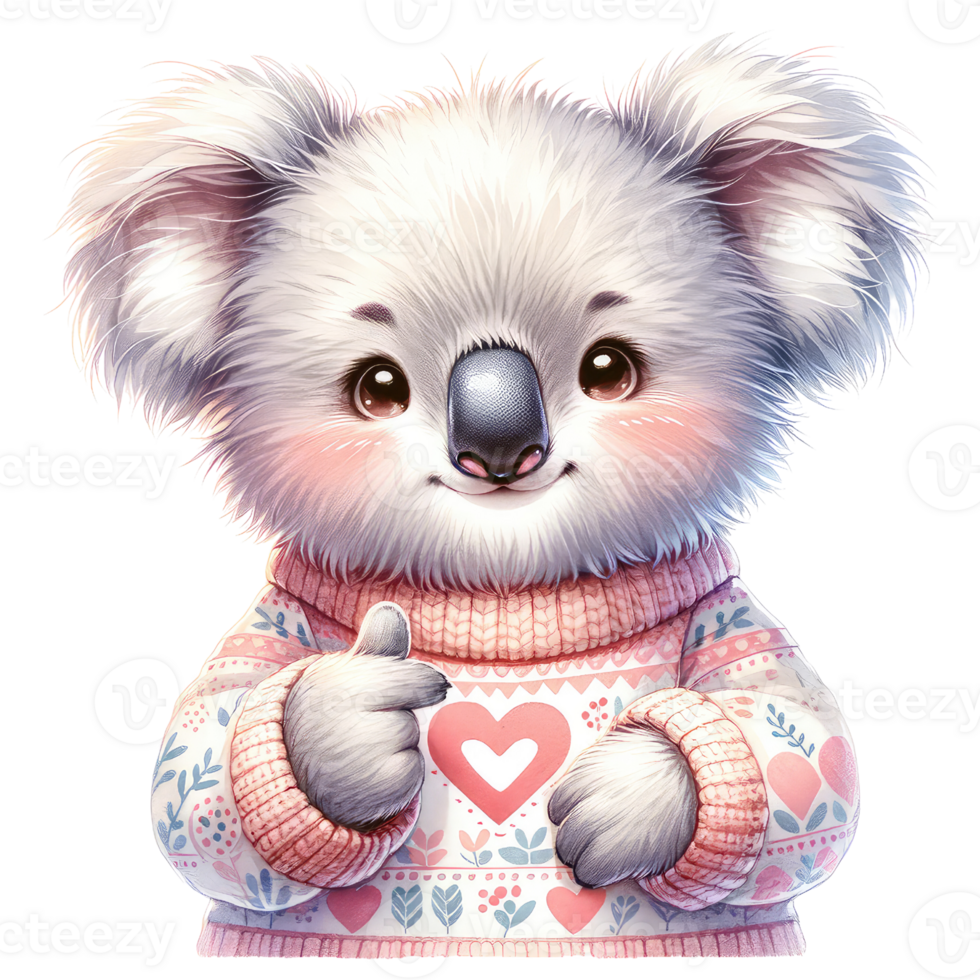 AI generated animal valentine and element png