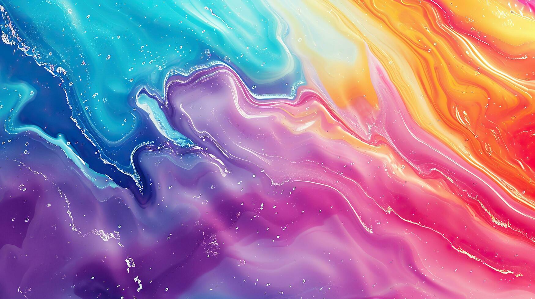 AI generated Abstract background of acrylic paint in the colors of the rainbow. photo