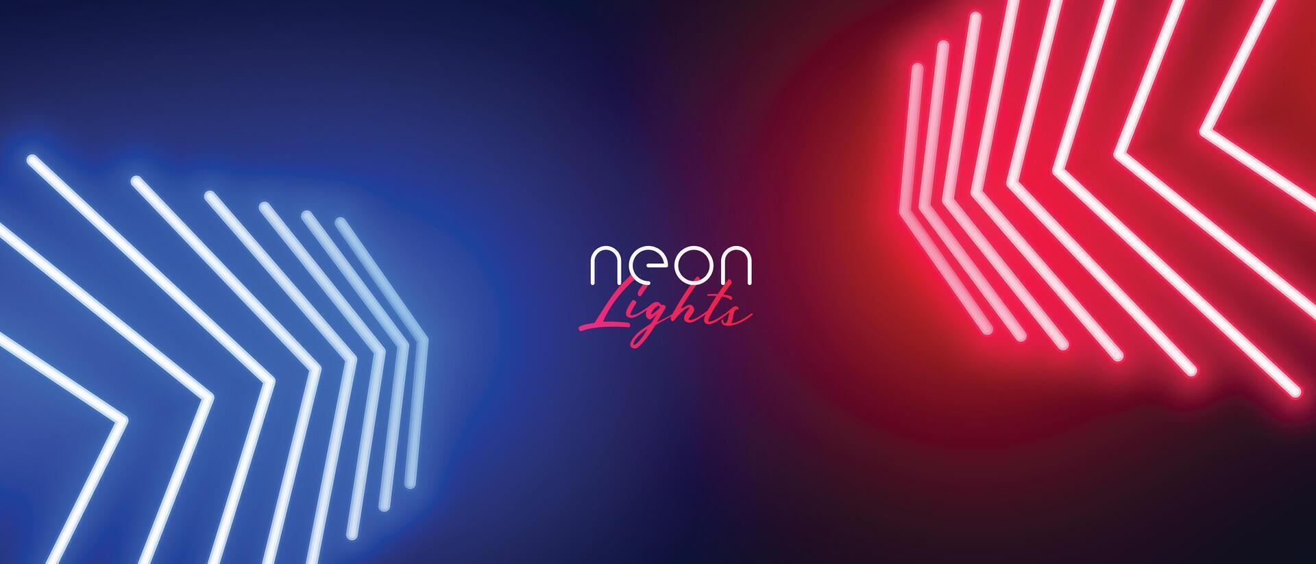 red and blue neon arrow wide wallpaper vector