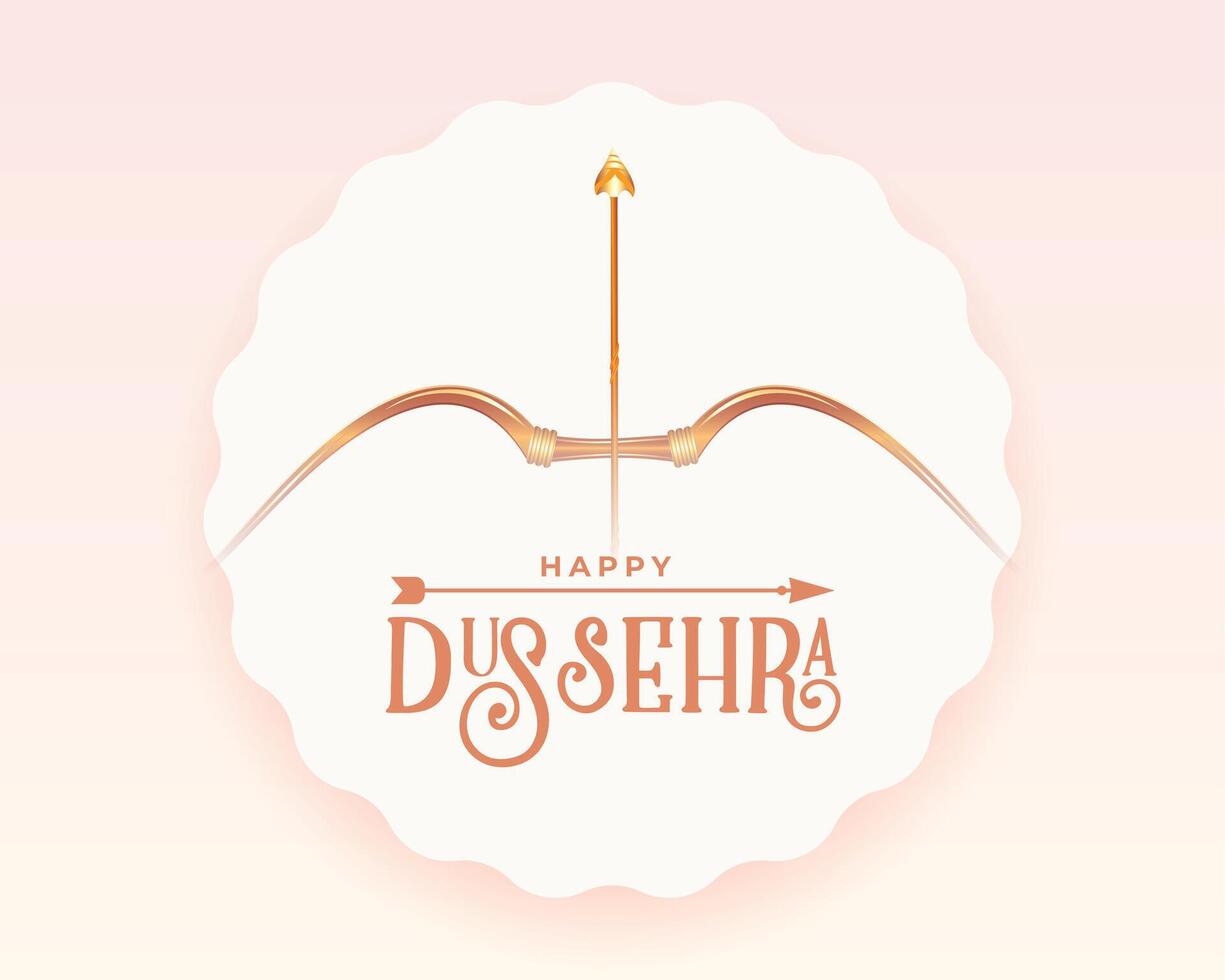 elegant happy dussehra card with bow and arrow vector