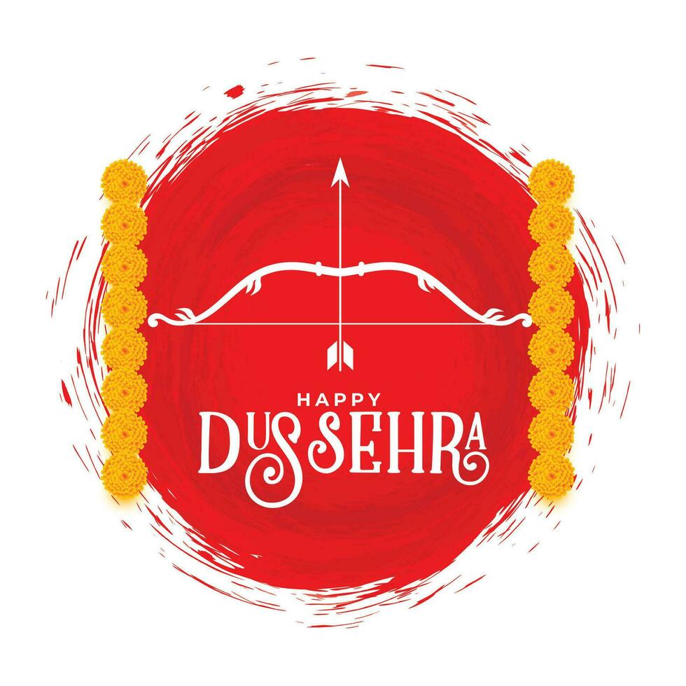 happy dussehra hindu culture card design vector