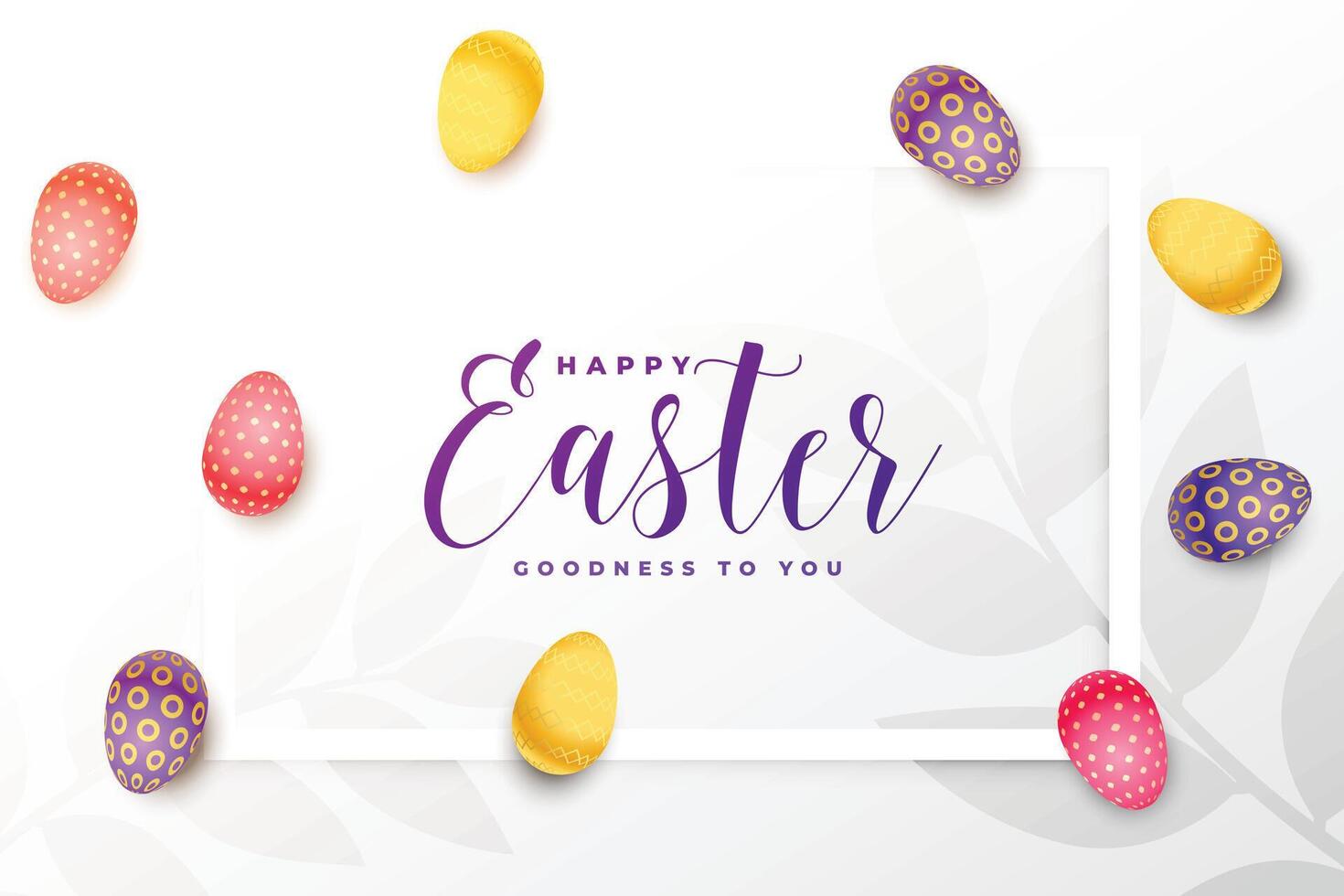 easter day card with colorful eggs design vector