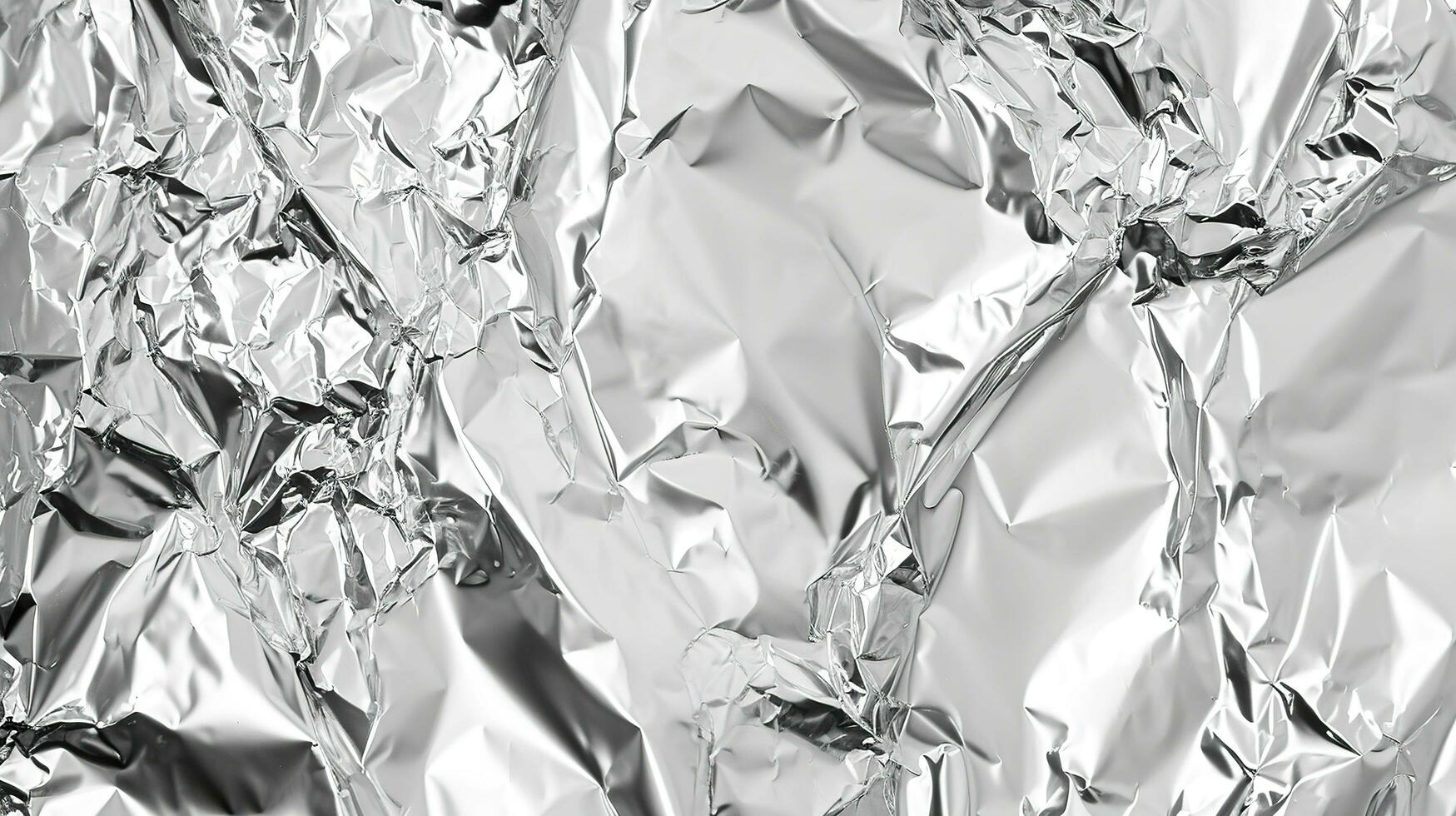 AI generated Aluminum foil background texture. Crumpled aluminum foil background. photo