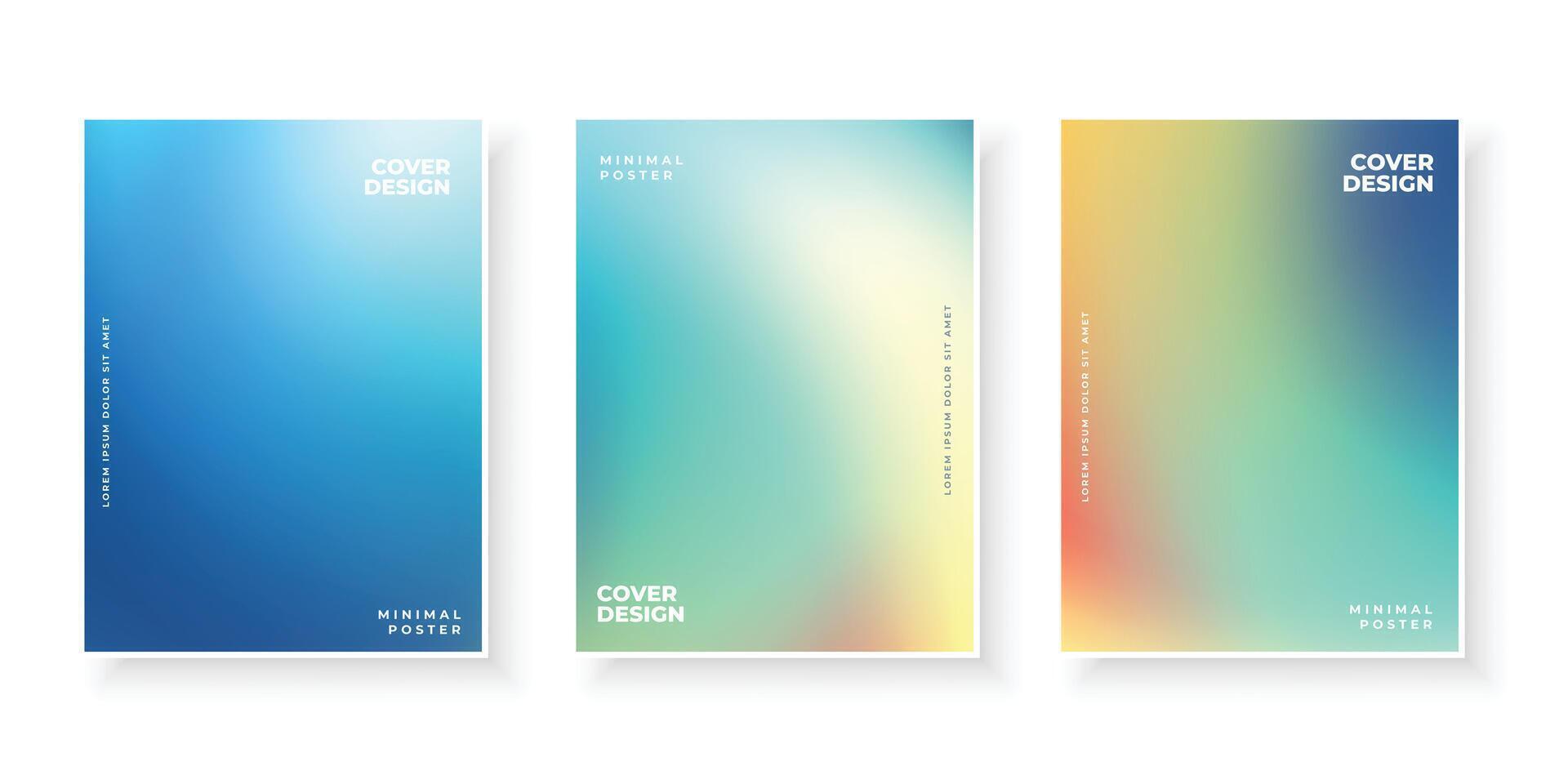 Colorful modern gradient covers template design set vector