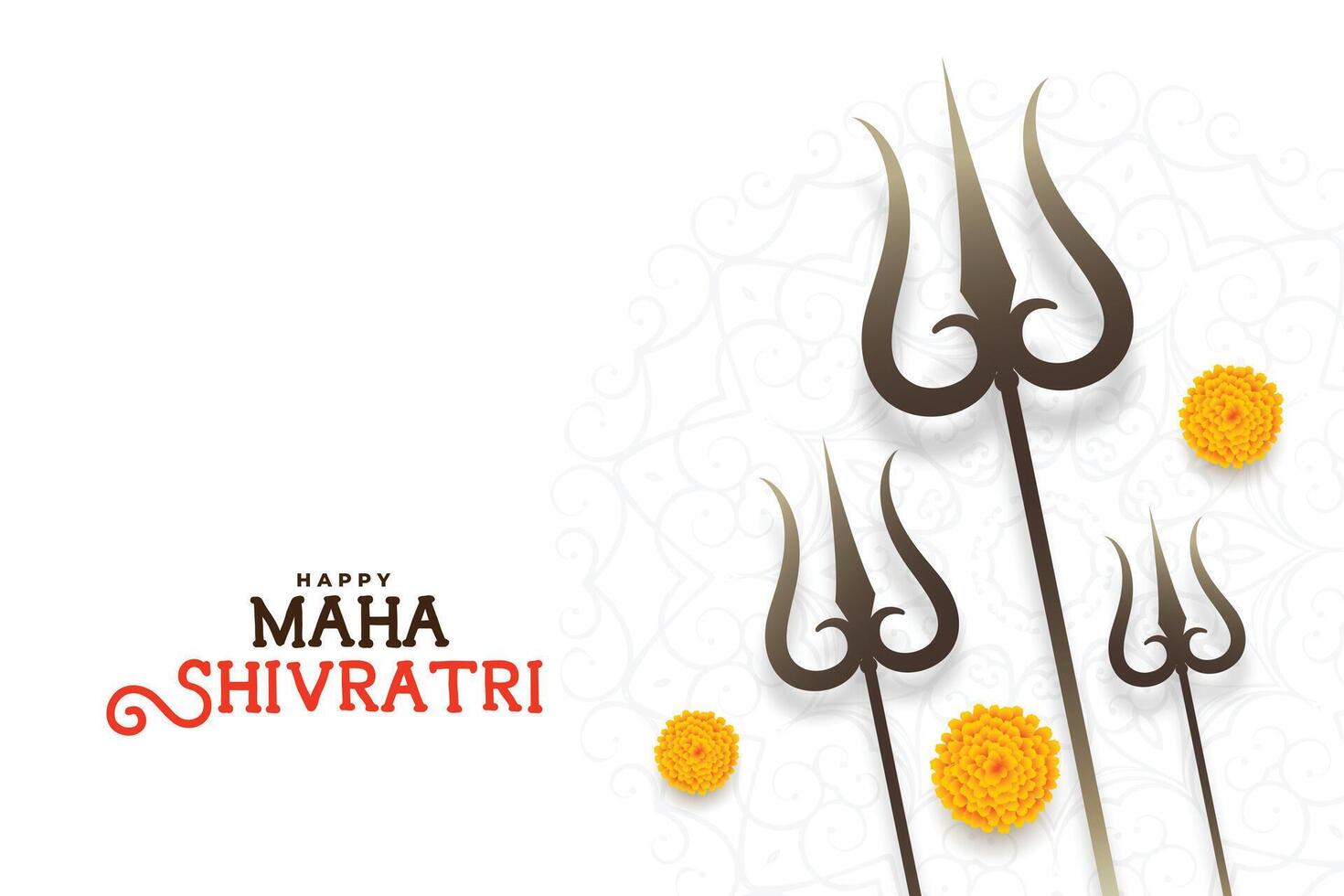 elegant maha shivratri festival card with trishul design vector