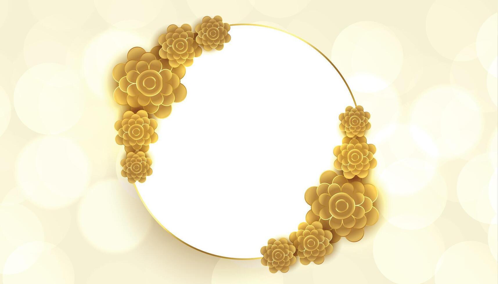golden flower decorative background frame vector