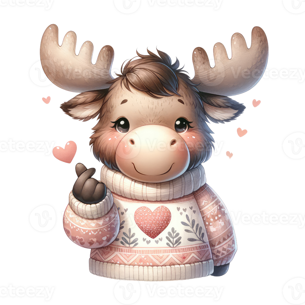 AI generated animal valentine and element png