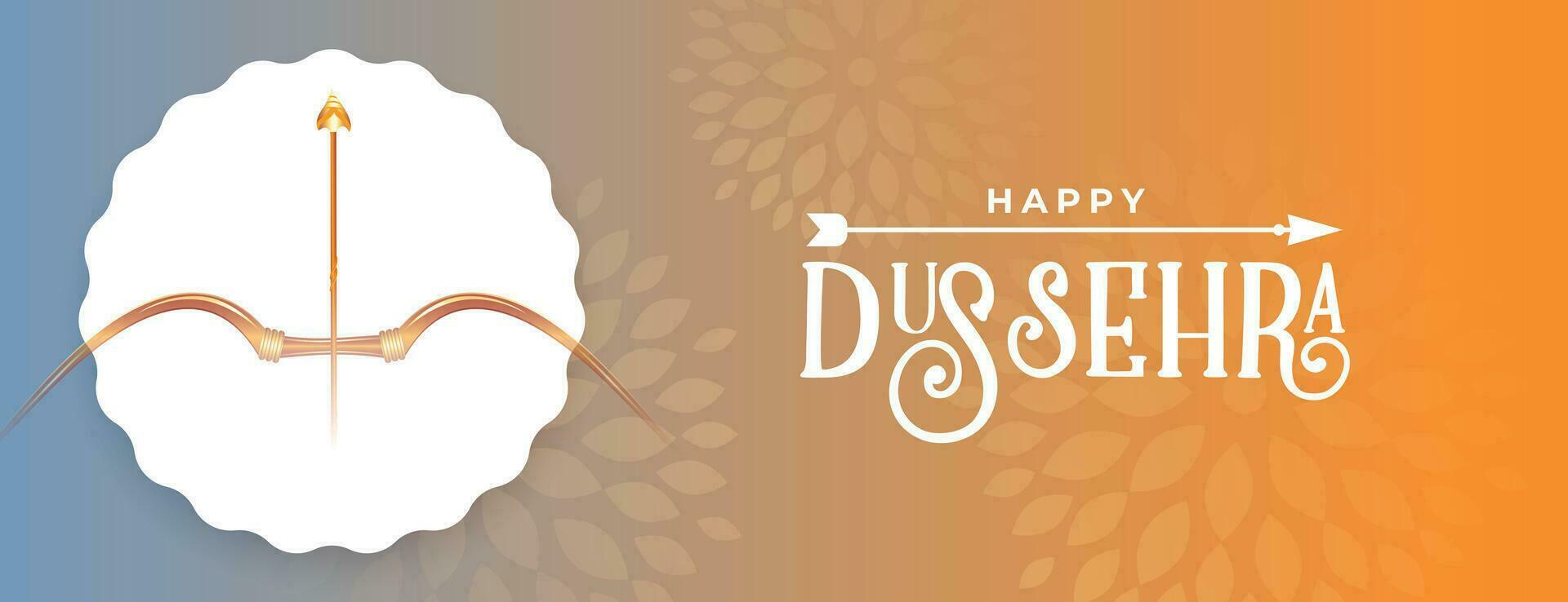 happy dussehra greeting banner design vector