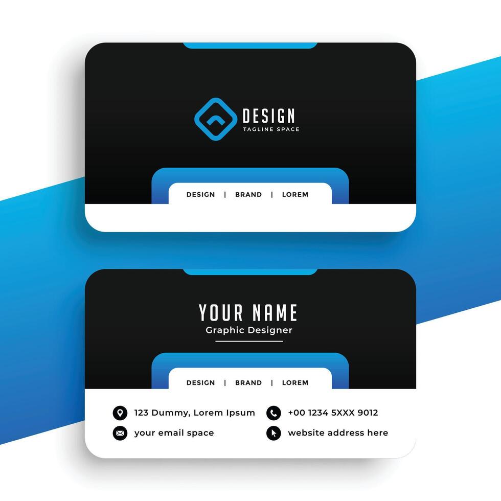 azul negocio tarjeta para marca identidad vector