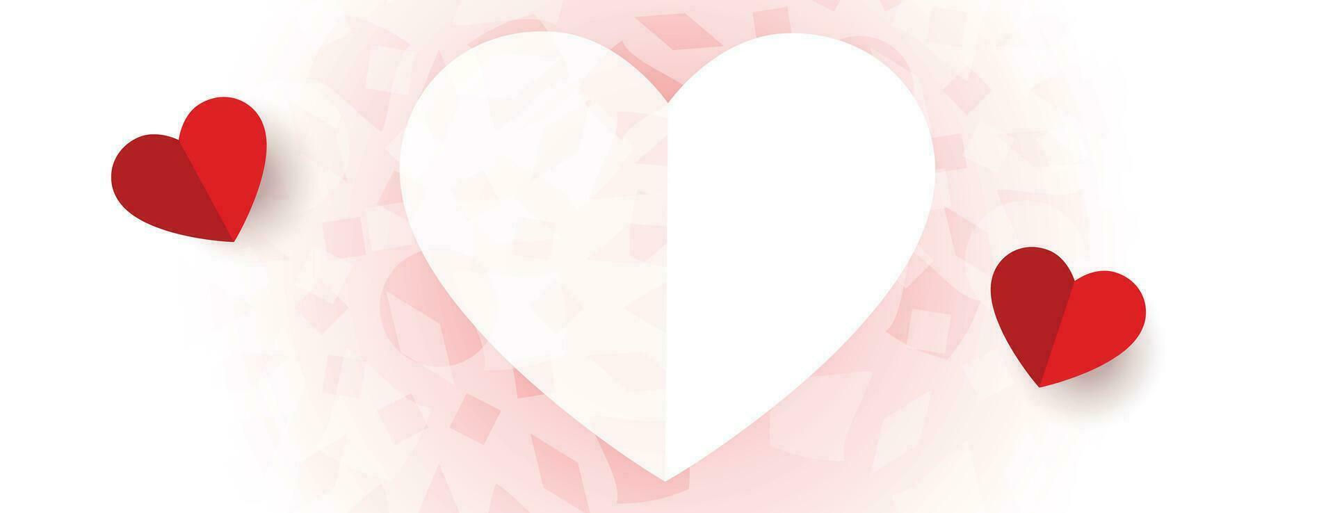 beautiful hearts valentines day banner design vector