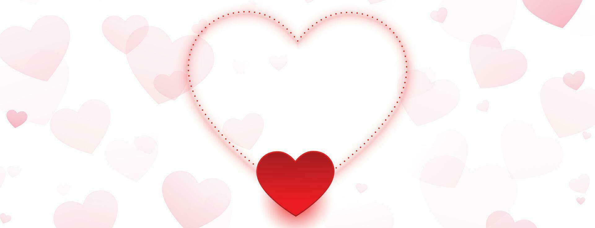 lovely valentines day hearts banner with text space vector