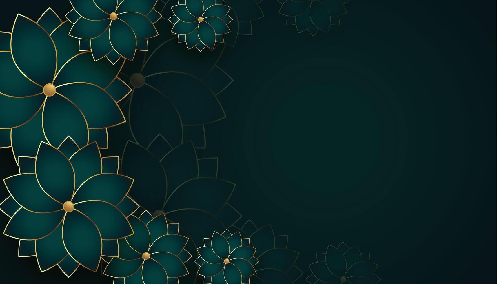 premium golden flowers background with text space vector