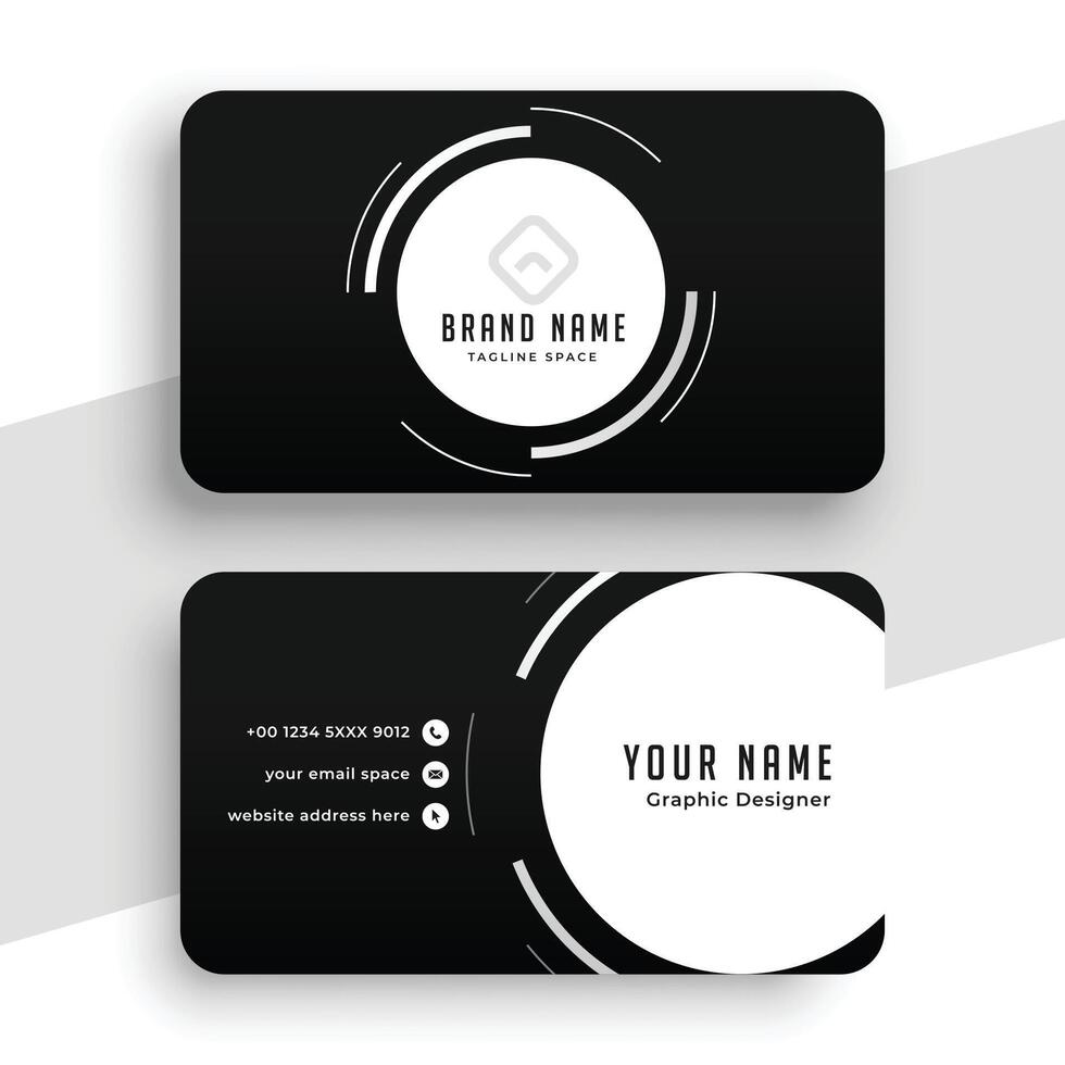 black business card with white circles vector