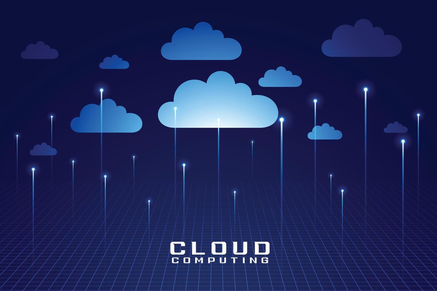 cloud technology digital computing futuristic background design vector