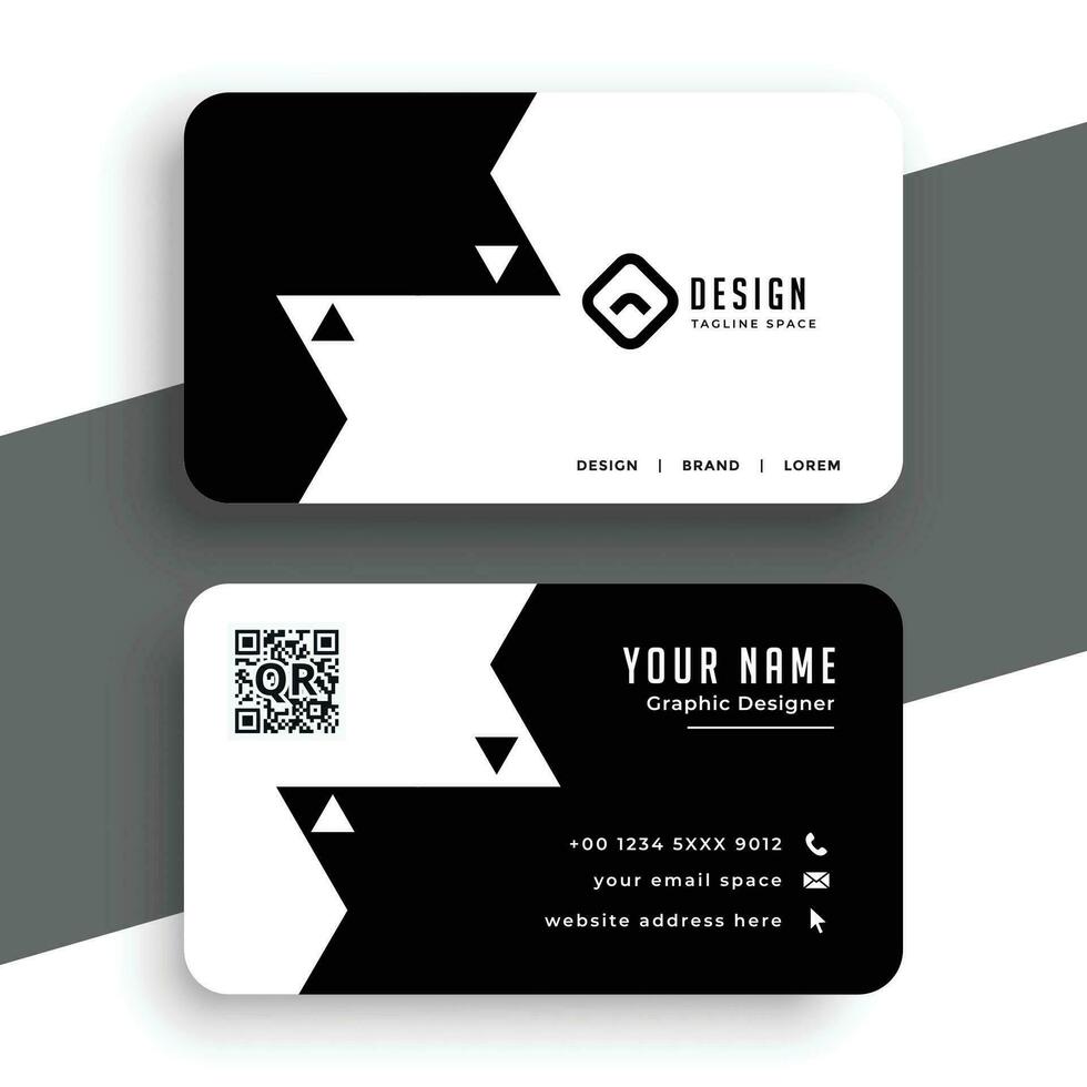 minimal style black and white business card vector