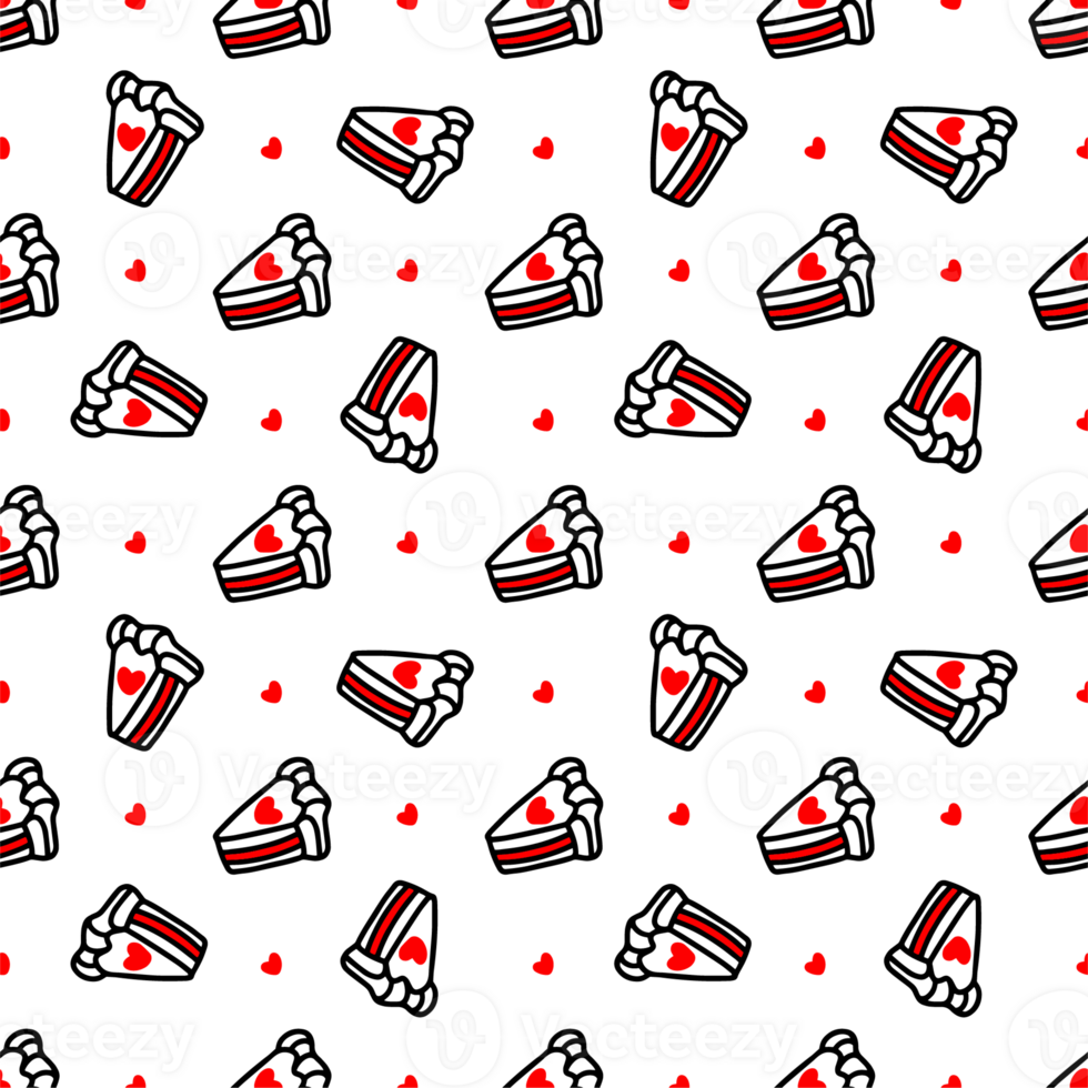 seamless pattern with Cupcakes with hearts. png