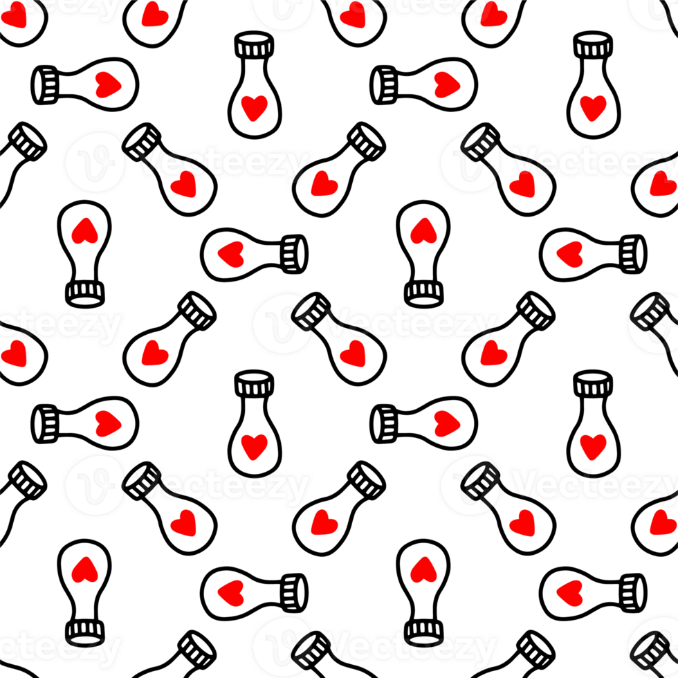 Seamless pattern of Jars with heart.Pattern for Valentines day png