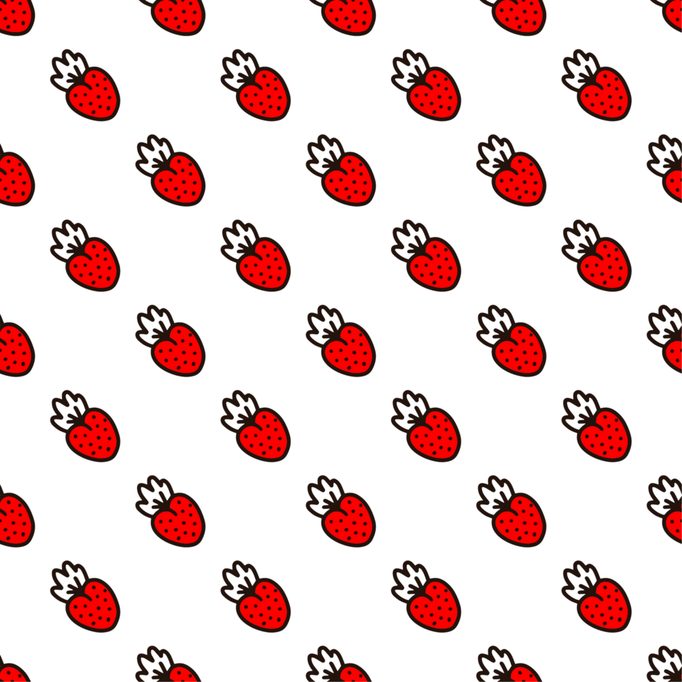 Seamless pattern with strawberries. png