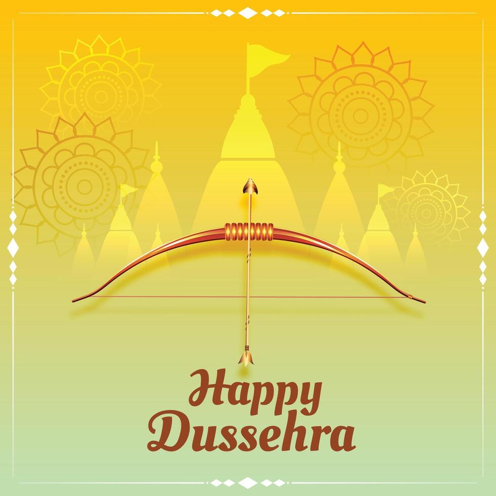 contento dussehra realista celebracion tarjeta diseño vector